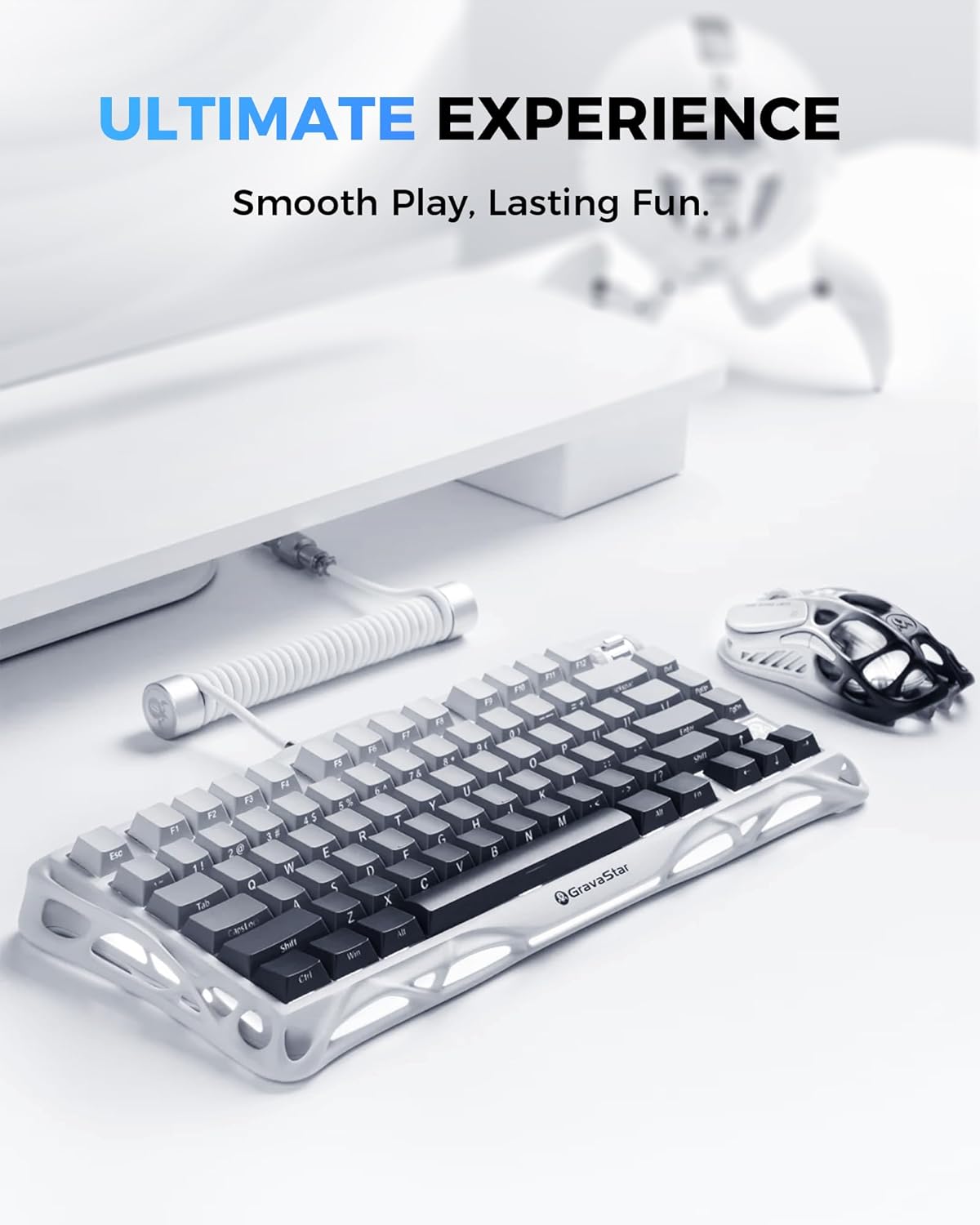 GravaStar Mercury K1 75% Wireless Mechanical Gaming Keyboard, Aluminum Alloy Exoskeleton Design, Gasket Custom Keyboard Hot-Swap Socket, Linear Switch
