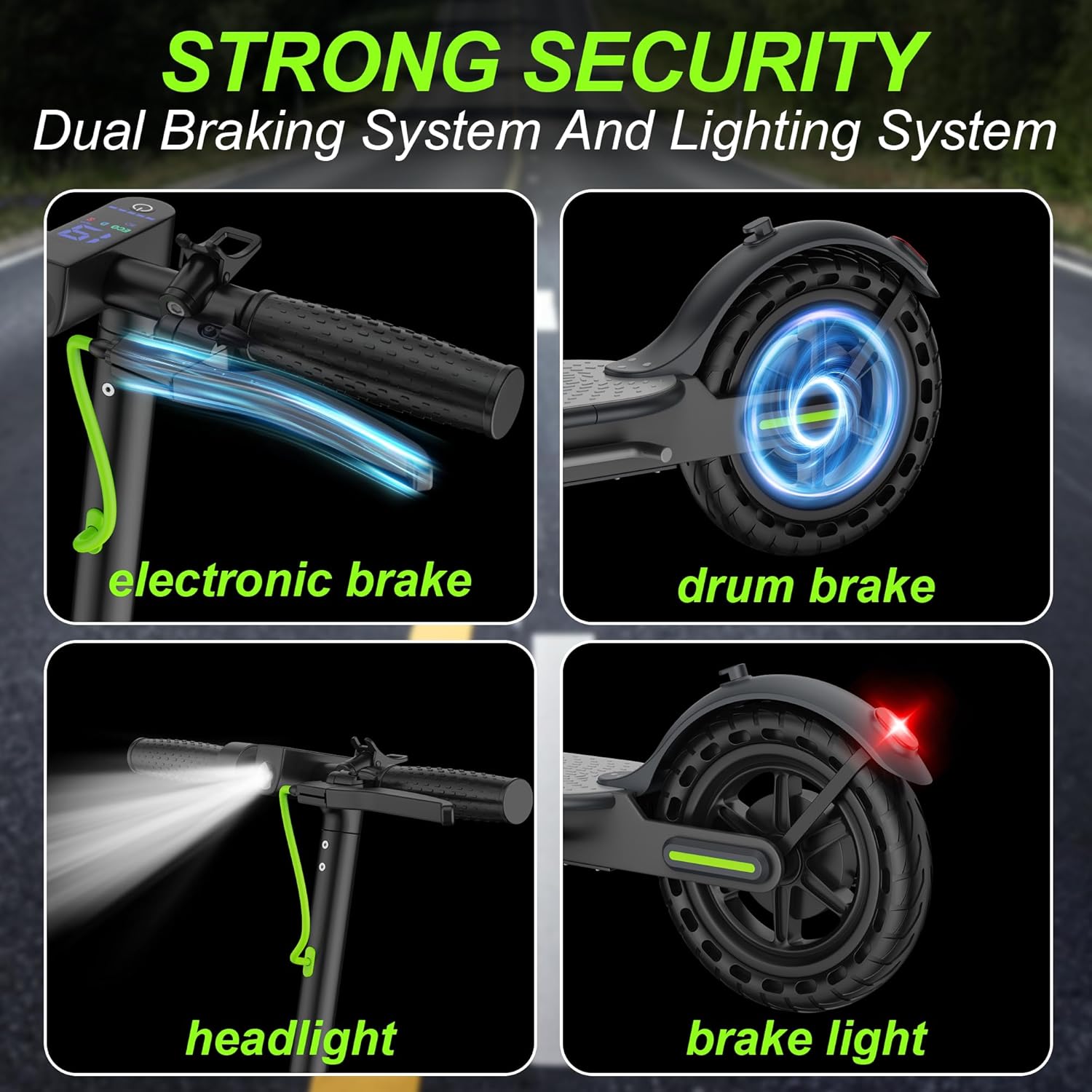 Aovowheel Electric Scooter for Adults, Folding E Scooter with 250W-500W Motor 16-24 Mph Top Speed, Max 15-60Miles Long Range,Commuting Scooters with 6