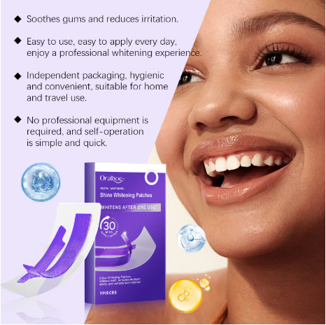 Purple Teeth Whitening Strips Brighten Tooth Remove Plaque Stain Cleaning Oral Hygiene Reduce Sensitivity Bleaching Dental Tools