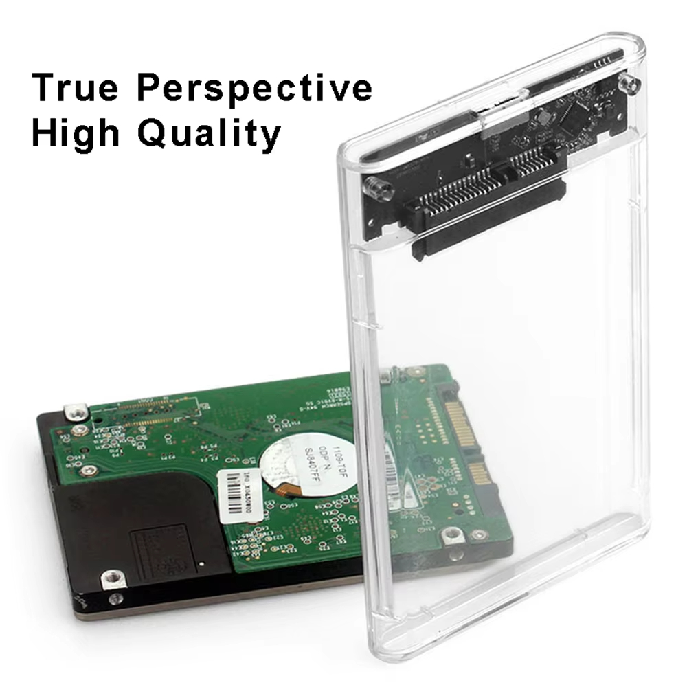 2.5 inch Transparent HDD SSD Enclosure SATA III to USB 3.0 Hard Drive Disk Case Support 5TB Mobile External HDD for Laptop PC
