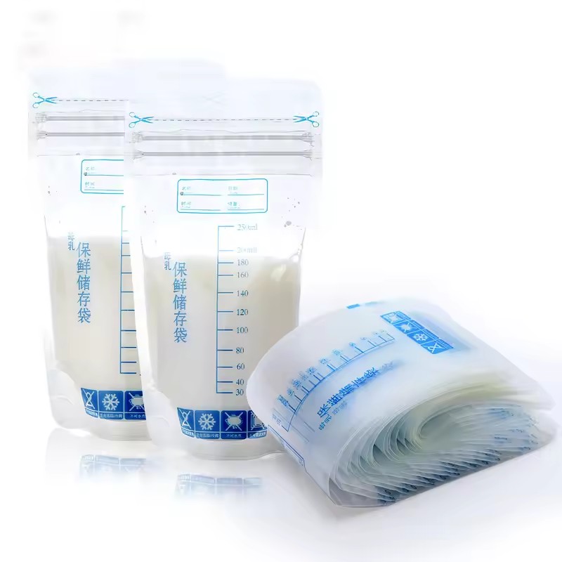 30pcs/Bag Breastmilk Storage Bag 250ml Self Standing Baby Food Storage Breast Milk Storage Bag BPA Free Baby Safe Feeding Bags