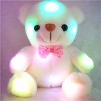 J121 Kids Favorites! 20cm Lovely Soft LED Colorful Glowing Teddy Bear Stuffed Plush Toy Gifts For Birthday