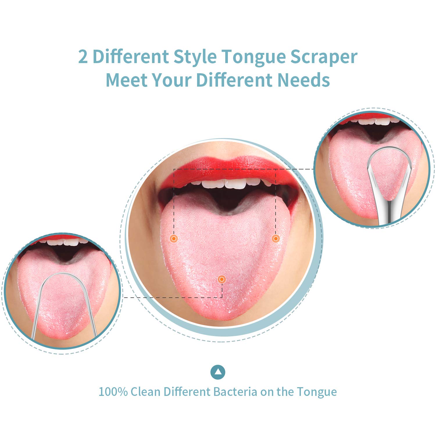 4Pcs Stainless Steel Tongue Scrapers Cleaners Reduce Bad Breath Oral Tongue Brushes Reusable Tongue Cleaning Tools &