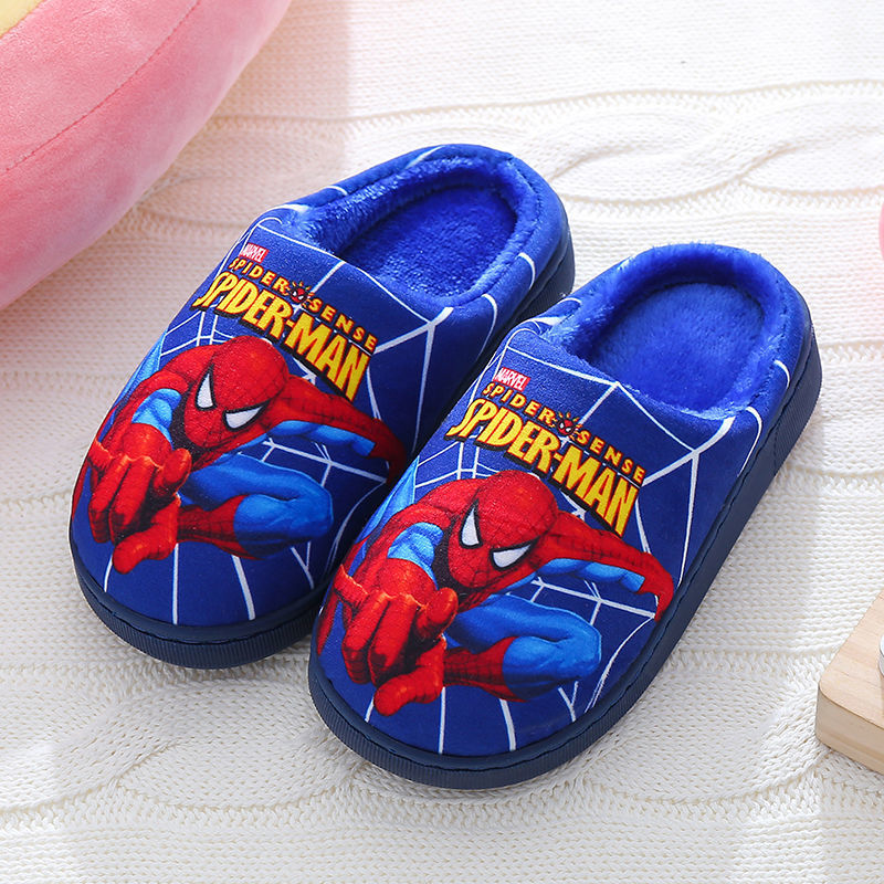 Children's cotton slippers, cartoon style, anti slip and warm for children at home, indoor bags, heels, cotton shoes, slippers