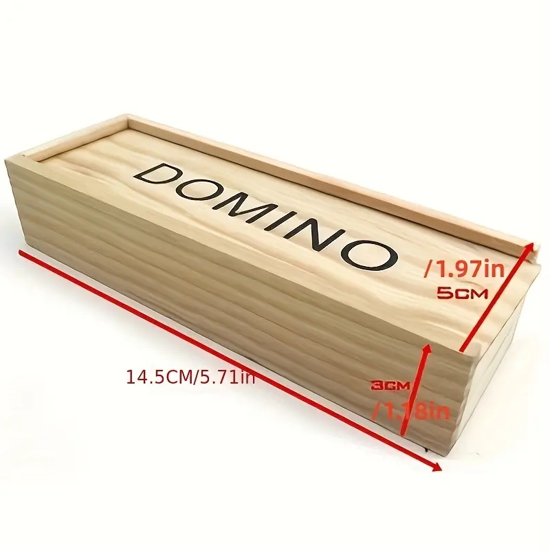28pcs Black Dominoes, With Wooden Box, Wooden Board Game Teaching Aids ,gaming gift
