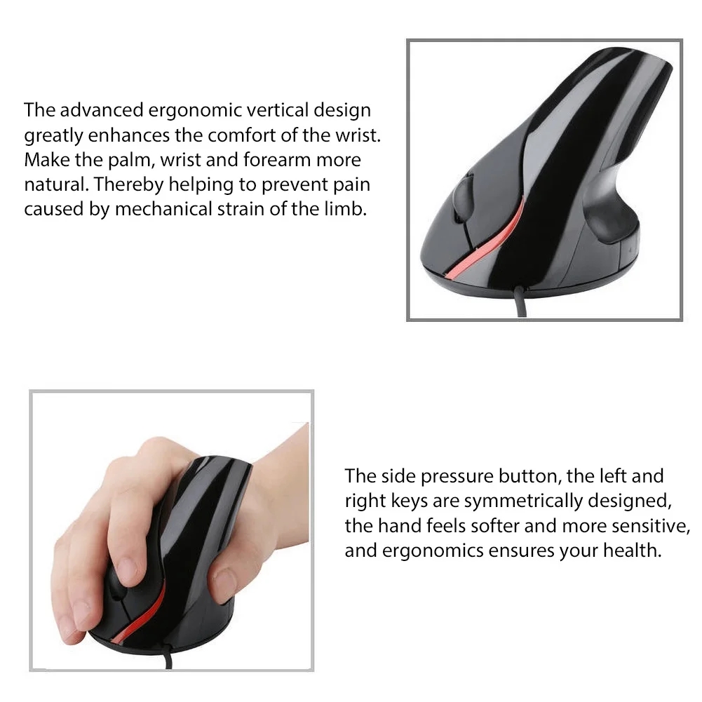 Ergonomic Mouse Vertical Mouse 1200 DPI Optical Mice for PC Laptop Office Mouse gamer игровая мышь беспроводная мышь