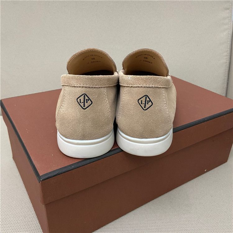 loro piana Genuine leather shoes Lefu shoes Flat heel leather shoes Men's real leather shoes Women's/Men's shoes