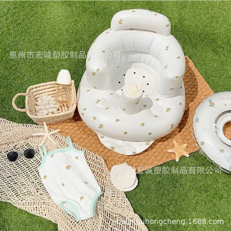 Inflatable Baby Seat for Babies 3-36 Months,Built in Air Pump Children Baby Sofa,Bumbo Seat for Learning to Sit,Feeding,Camping