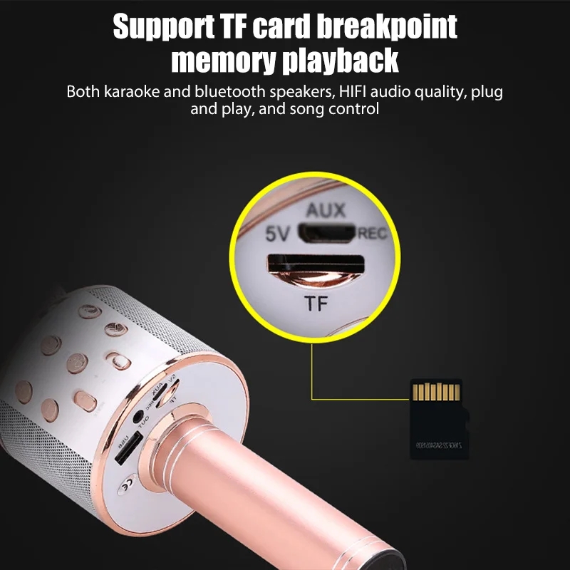 WS858 Wireless Bluetooth Microphone Kgebao Microphone Audio Integrated Home KTV