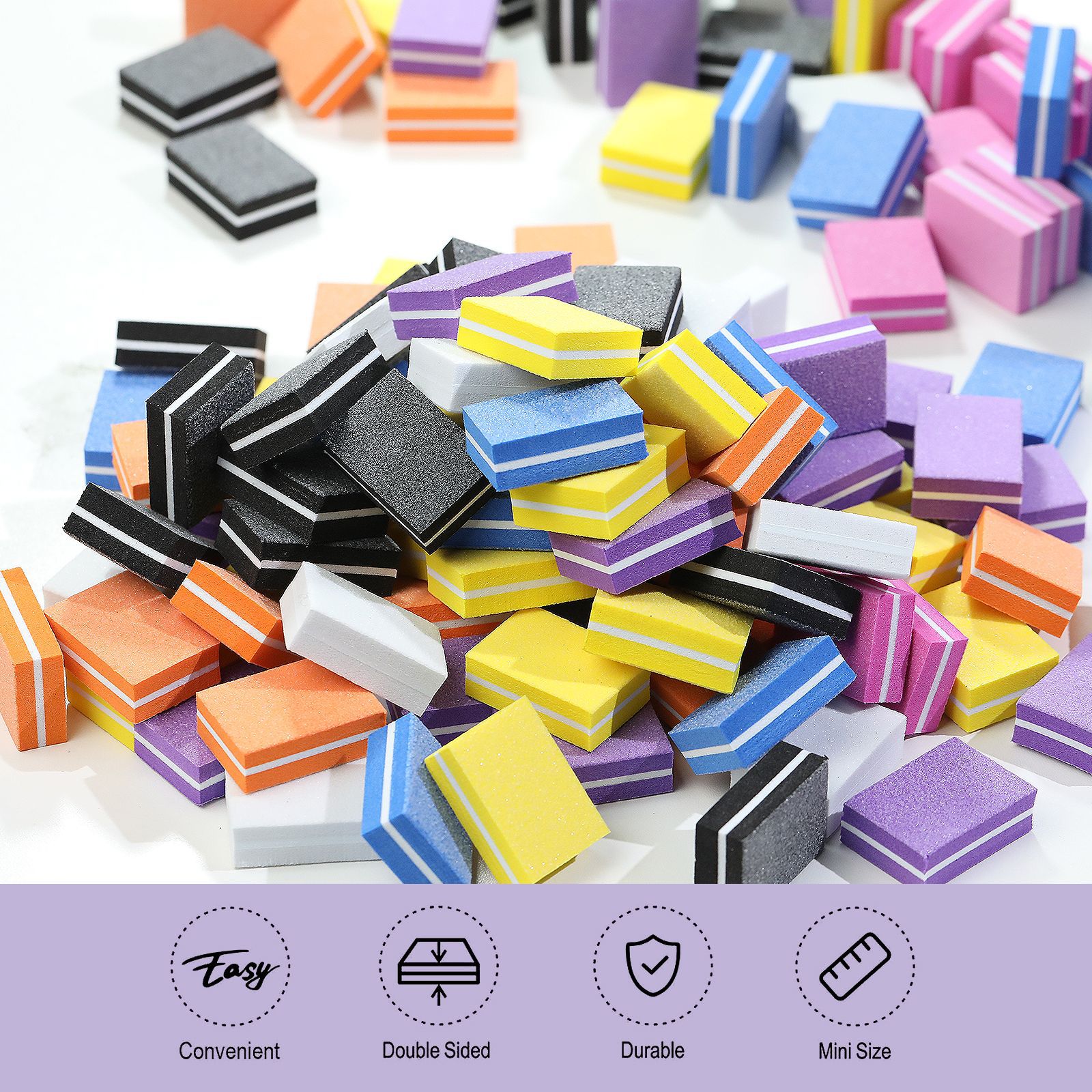 50psc Mini Buffing Sanding Files Block Pedicure Care Nail Art Buffer Polish Manicure Pedicure Nail File Tools Nail Charm