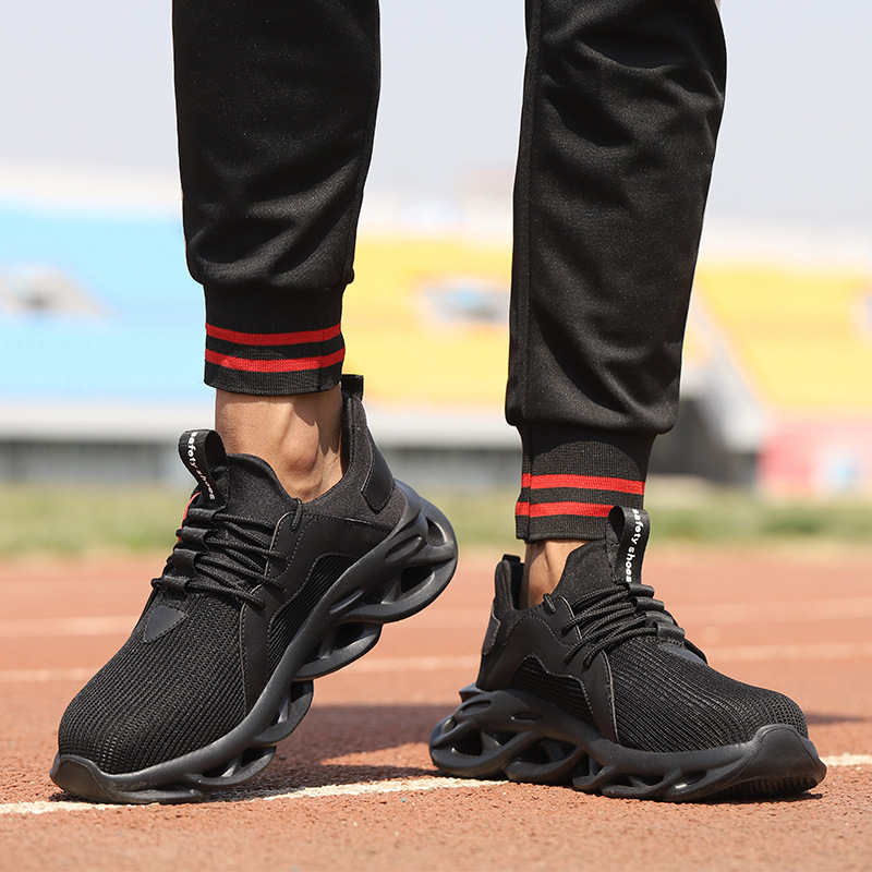 Men's Flyknit Wear resistant Labor Protection Shoes, Anti smashing and Anti piercing Work Shoes