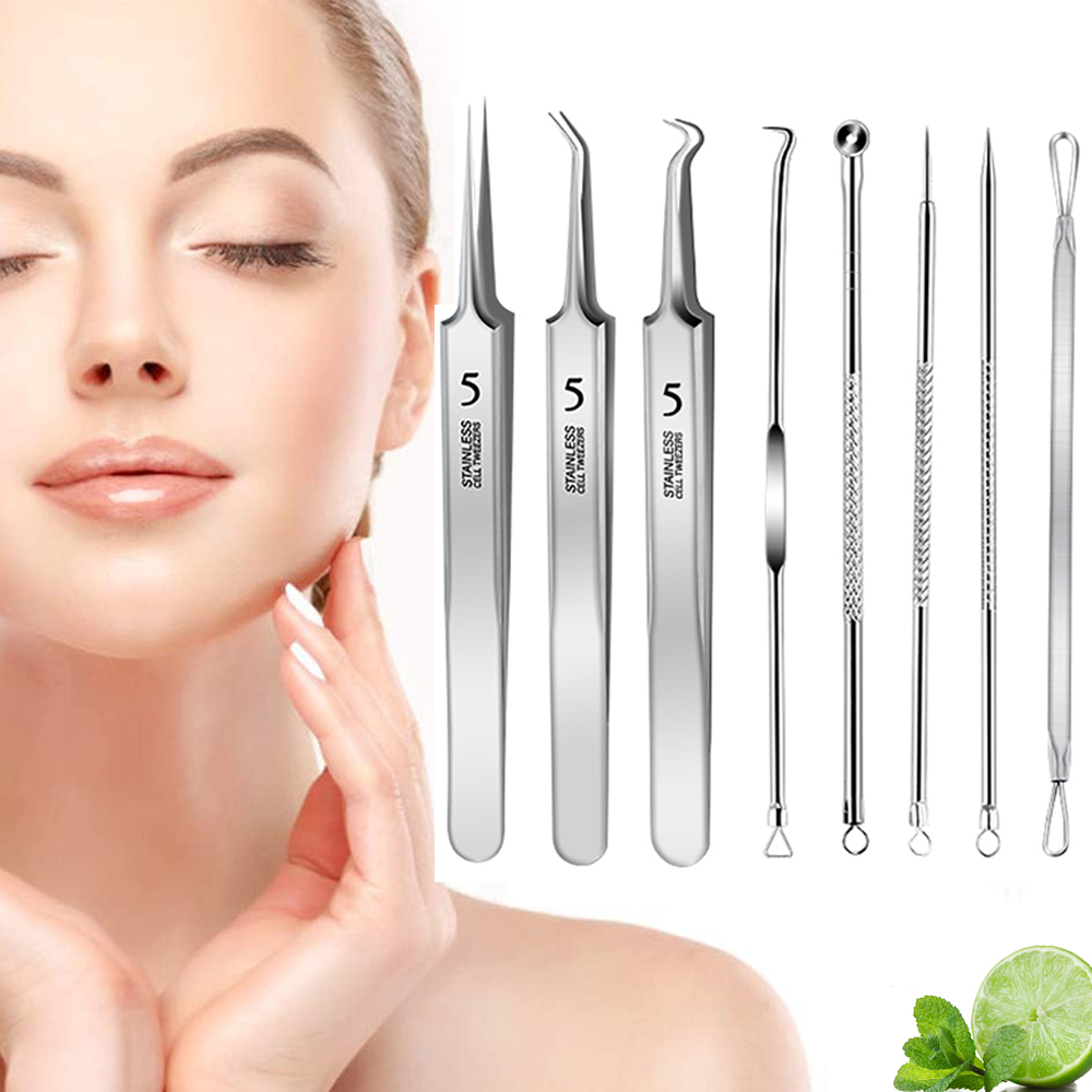 Ultra sharp stainless steel acne removal needle set,blackhead remover,beauty salon specific acne extraction tool set,tweezers