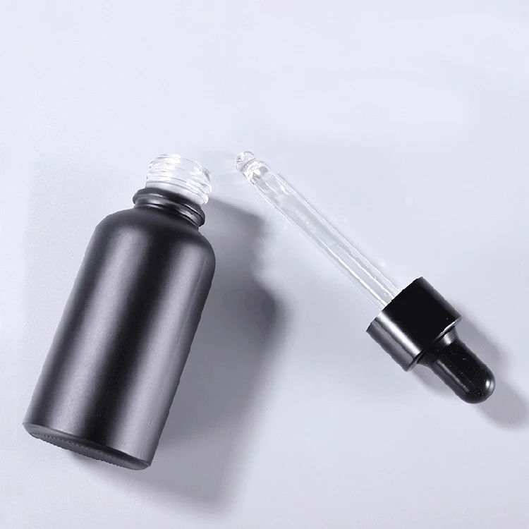 Empty Dropper Bottle Essential Oil Glass Bottle Aromatherapy Liquid Vial Plastic Head Pipette Refillable Bottles 30ml
