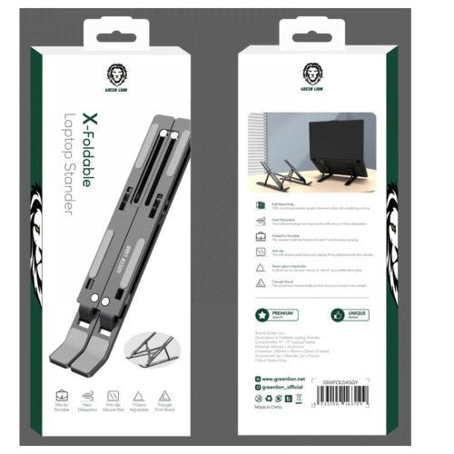 GREEN LION X-FOLDABLE LAPTOP STANDER GRAY