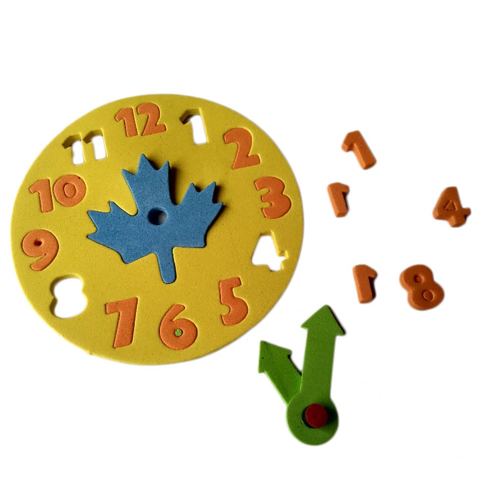 Color Random Kids DIY Eva Clock Puzzle Jigsaw Early Learning Educational Kindergarten Toys For Children 3-6 Years Old