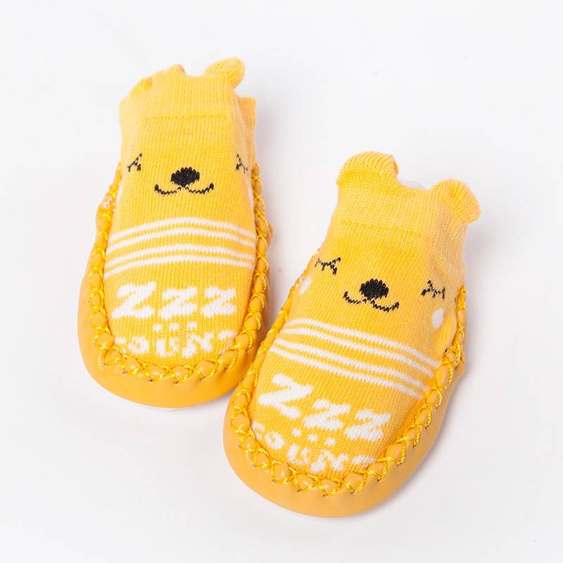 Baby Shoes Socks Children Infant Cartoon Socks Baby Gift Kids Indoor Floor Socks Leather Sole Non-Slip Thick Towel Socks