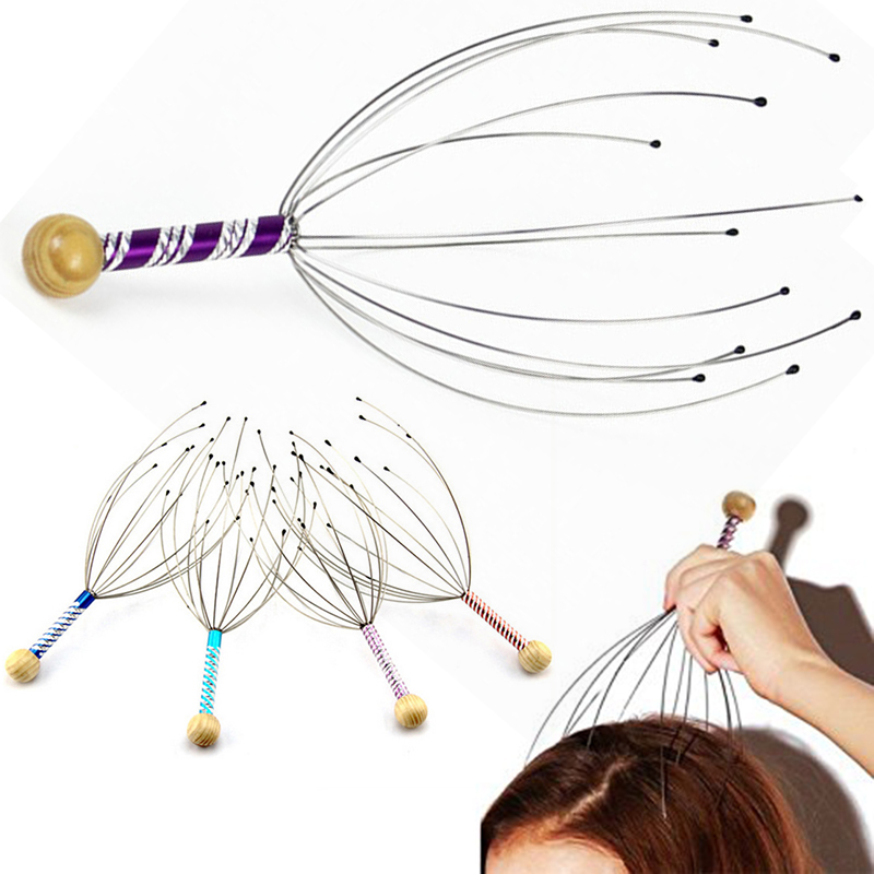 Octopus Head Massager Scalp Relaxation Relief Body Massager Remove Muscle Tension Tiredness Metal Head Massager Instrument &