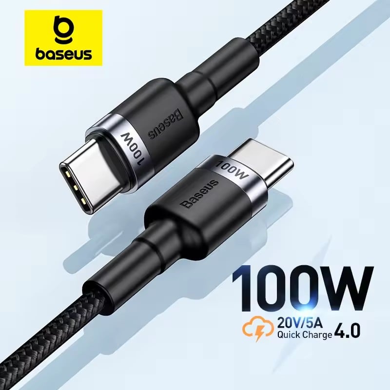 Baseus USB Type C To USB C Cable For iPhone 16 15 100W/5A PD Fast Charging Charger Cord For Macbook Xiaomi Samsung Type-C Cable