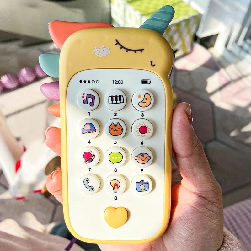Baby Phone Toy Music Sound Telephone Sleeping Toys with Teether Simulation Toys Phone Infant Early Educational Toy Kids Gifts