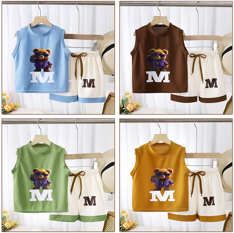 New Summer Baby Clothes Suit Children Boys Fashion Vest Shorts 2Pcs/Sets Toddler Casual Costume Infant Outfits Kids Tracksuits