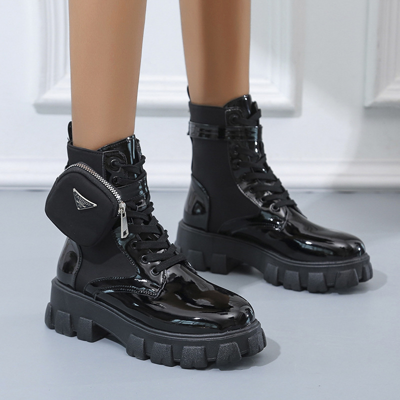 Large Martin Boots Women's 2023 Autumn/Winter Europe and America Pocket Short Boots Thick Sole Women's Boots