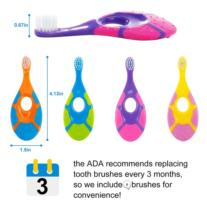 2PCS KidsToothbrush Children With Soft Bristles BPA-Free Toddler Toothbrush Training Deciduous Teeth Toothbrush