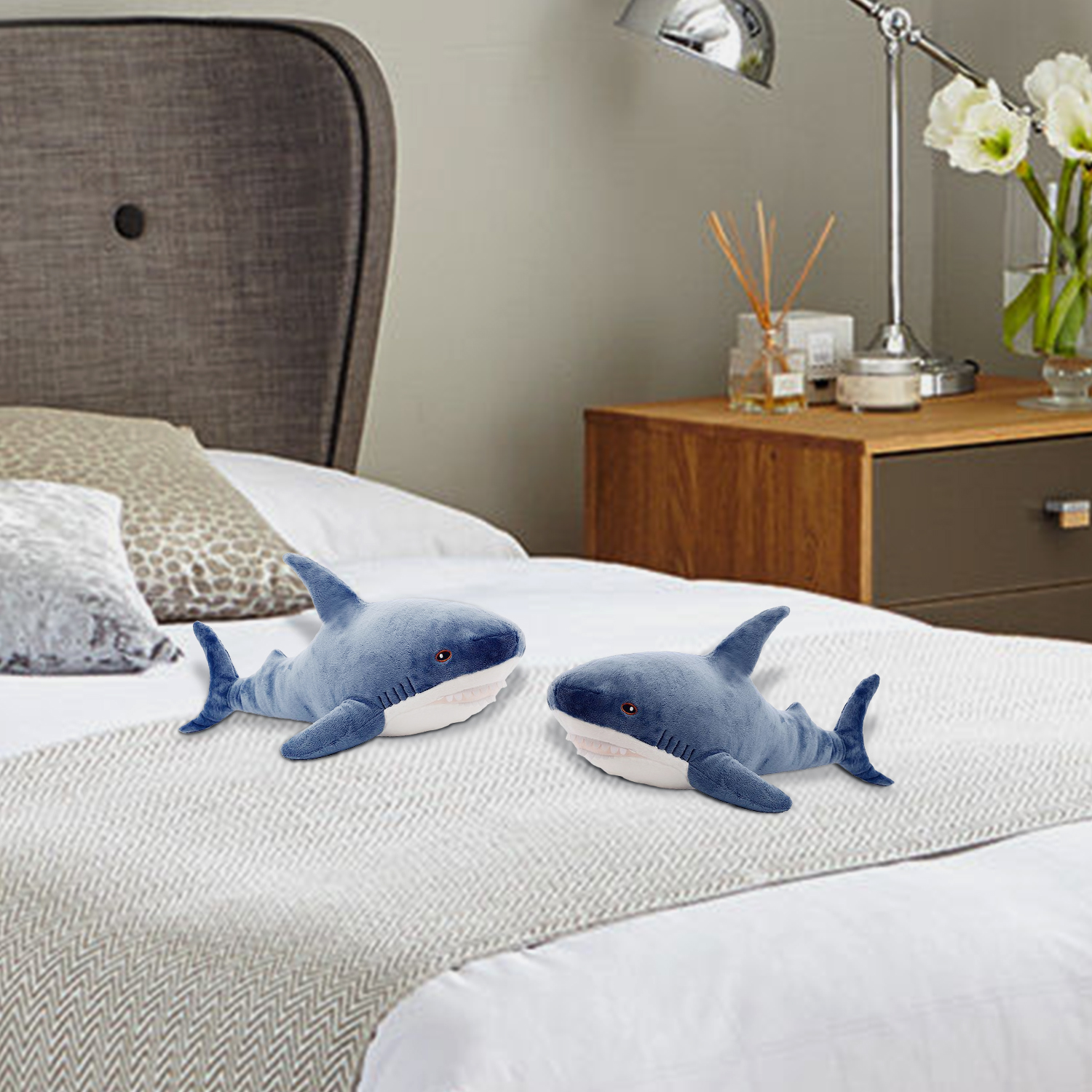 30cm Giant Shark Plush Stuffed Toy Soft Animal Reading Pillow for Christmas Gifts Cushion Doll Gift For Kids