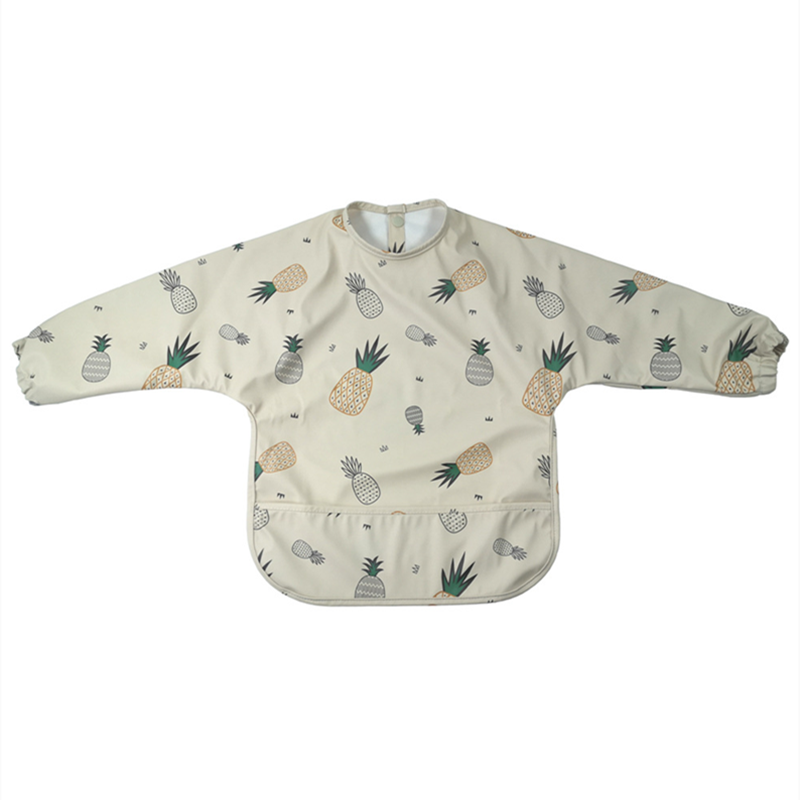 Baby Bibs Toddler Long Sleeves Scarf Waterproof Infant Art Smock Cute Animal Boys Girls Apron Pocket Design Kids Feeding Stuff