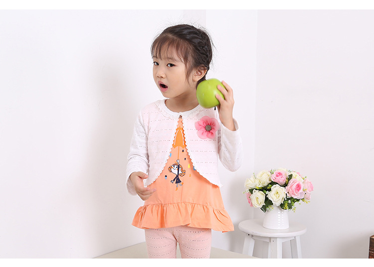 Hot Fashion Thin Cotton Cardigan For Girls Full-Sleeve Girls Cardigan Shrug 2-10T Girl Clothing Sweaters Spring Summer