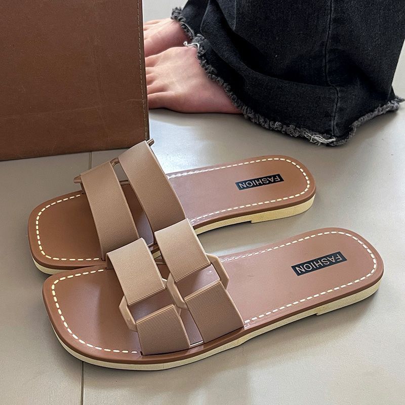 Stylish Women's Flats Solid Color Casual Square Toe Lightweight Breathable Summer Shoes