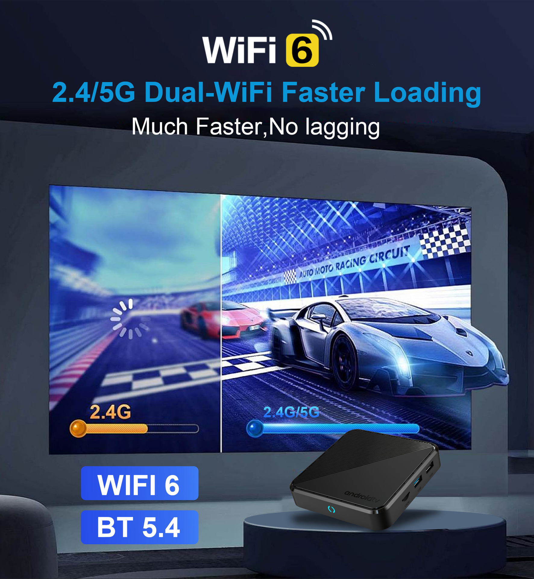 New Mortal H728 TV Box Dual band WiFi 1000M Network Bluetooth Voice Remote Control TV Box