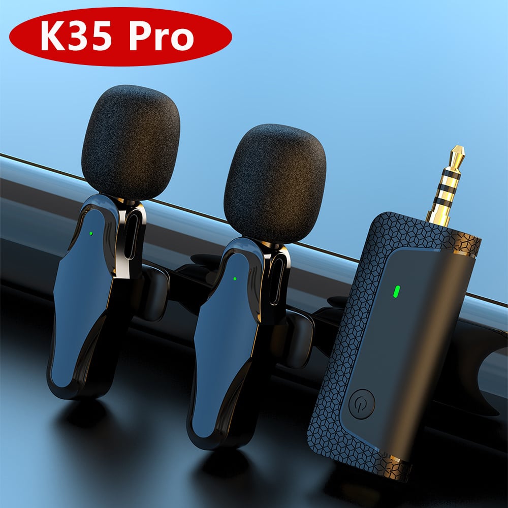 K35Pro Wireless Lavalier Noise Reduction Microphone 3.5mm AUX for Megaphones Amplifier Speaker Camera Computer Mobile Phone