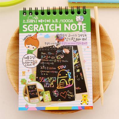 DIY Scratch Notebook Black Cardboard As Gift For Kids Stationery School Supplies