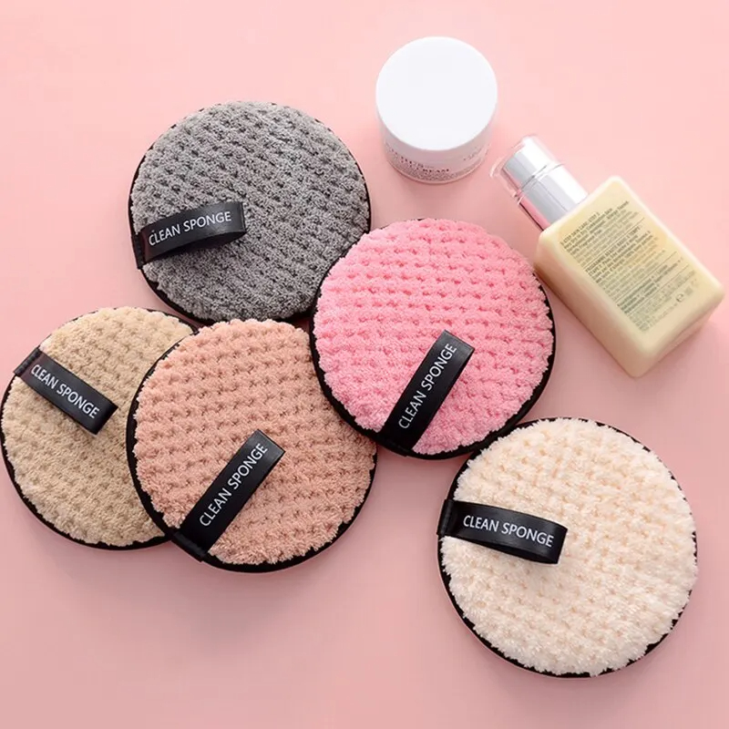 4pc Makeup Remover Microfiber Cotton Pad Cosmetics Washable Makeup Towel Cleaning Sponge Skin Care Tool