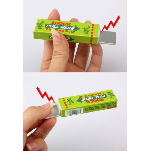 Electric Shock Joke Chewing Gum Pull Head Shocking Toy Kids Children Gift Gadget Prank Trick Gag Funny Toys (Random Color)