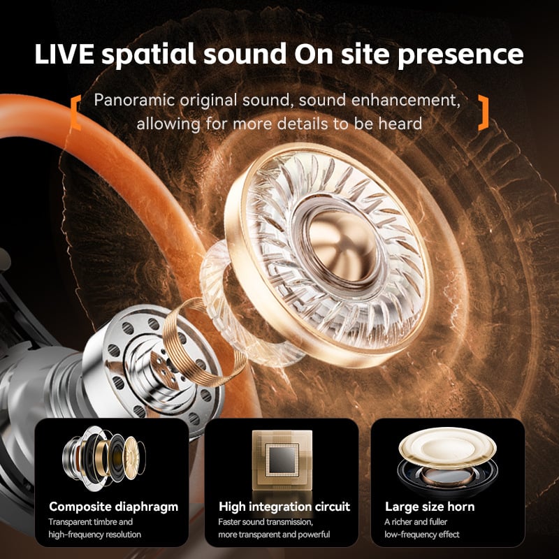 AI HD earhook waterproof touch translation headphones English learning real-time translator study abroad translation headphones