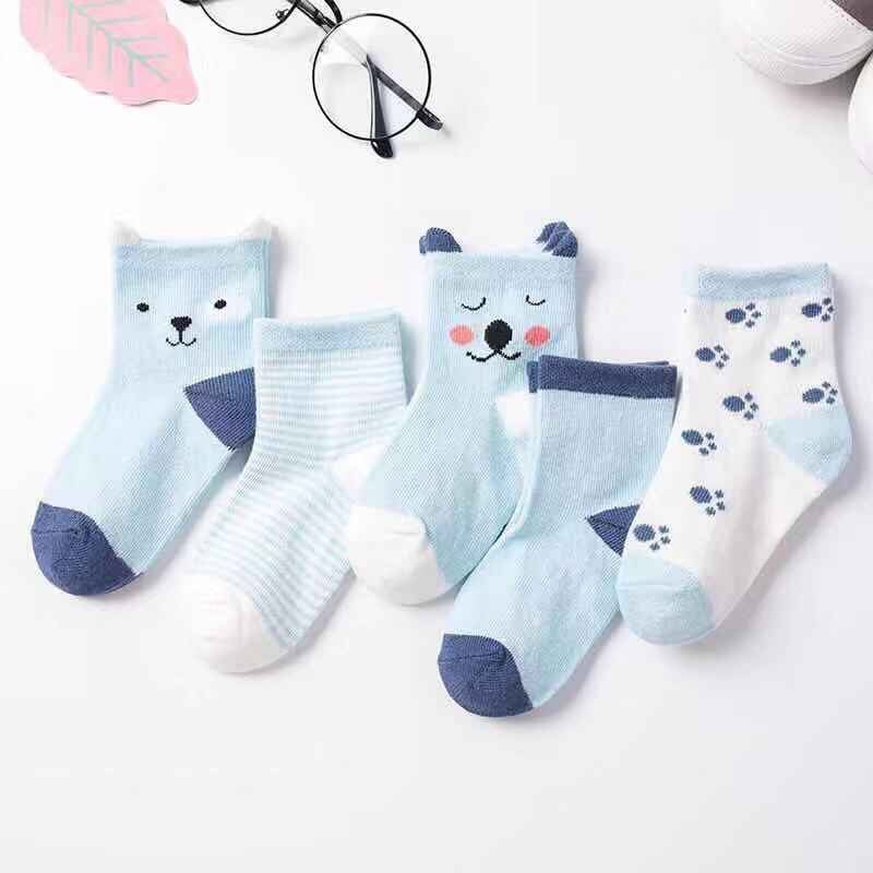 Soft Knitted Cotton Baby Socks for Newborn Boy and Girl 5 Pairs /