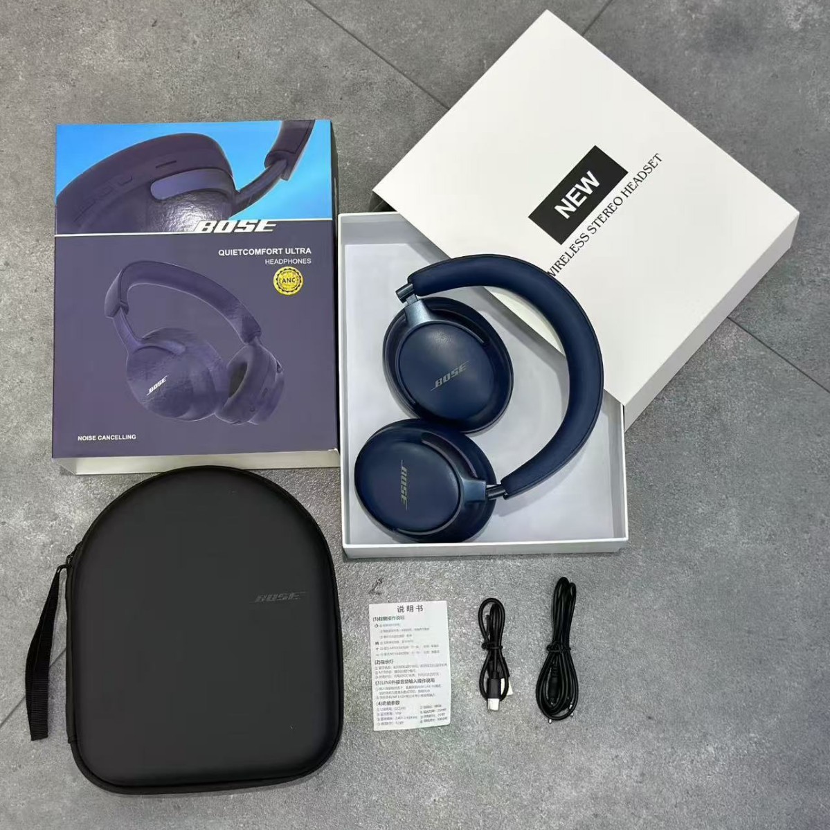 QC55 Wireless Noise Reduction 3D Stereoscopic Headphones ULTRA Ultra Long Battery Life
