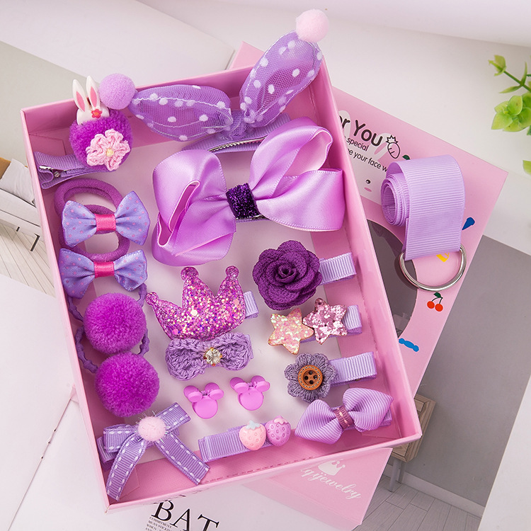 18pcs Girls Cute Bow Hair Clip Set Girls Hair Accessories Headwear With Gift Box Gift For Girls