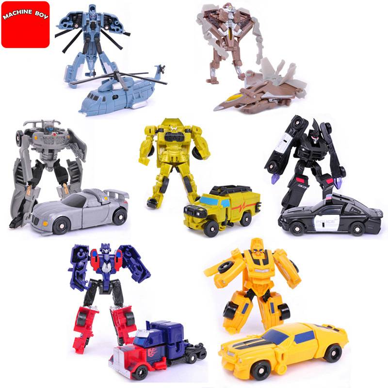 Mini Classic Transformation Plastic Robot Cars Action Figure Toys Children Educational Puzzle Toy Gifts
