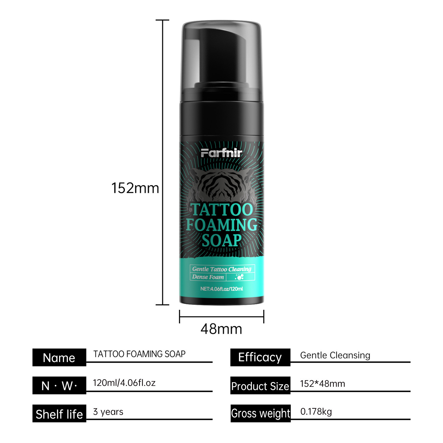 Tattoo cleaning mousse embroidery foam cleaner care does not stimulate foam delicate moisture