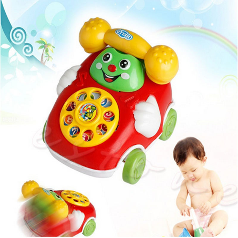 1Pc Cartoon Phone Clockwork Baby Toys Infant Crawling Wind Up Toy Educational Developmental Kids Toy Gift New Random Colors