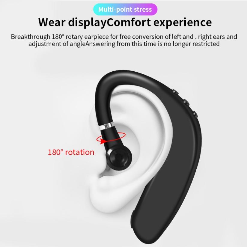 S109 Wireless Bluetooth Earphones Single Ear Hook Business Stereo Headphones Headset Handsfree Sports Earbud With Microphone