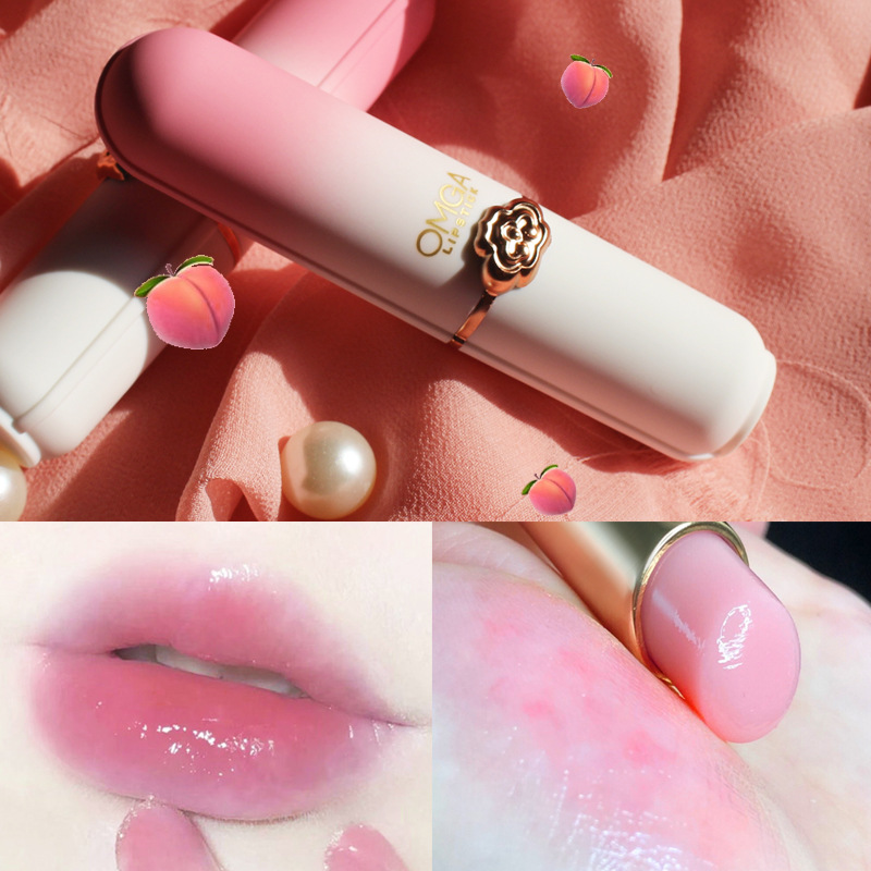 OMGA Honey Peach Girl Crystal Warm Color Changing Lipstick Moisturizing and Makeup Keeping Honey Peach Moisturizing lipstick