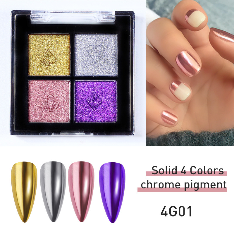 Embossed Four Color Solid Aurora Powder Fairy Powder Super Shining Nail Mirror Magic Mirror Powder