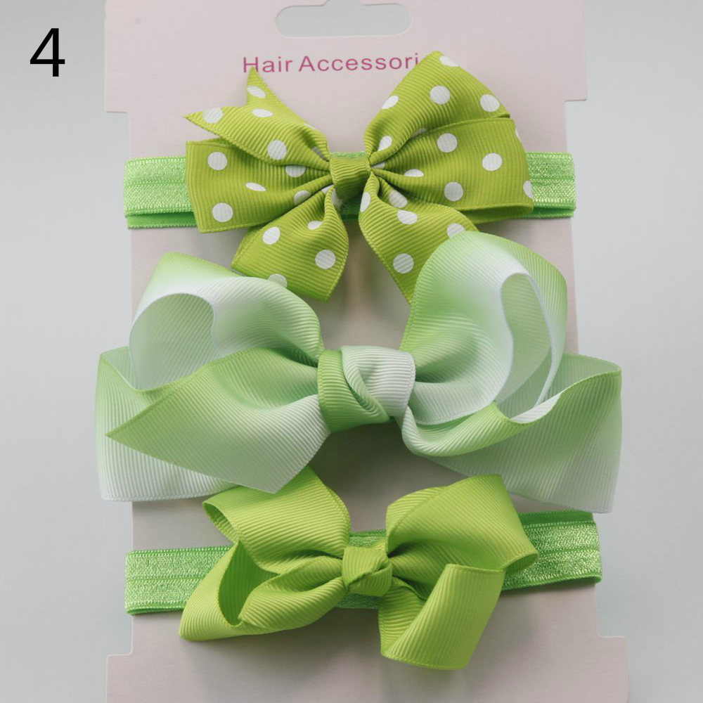 Children's Hair Accessories Bow Hair Three-piece Baby Headband Card Suit