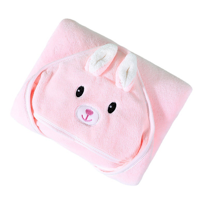 Children's bath towel, newborn blanket, coral velvet blanket, embroidered blanket, hooded scarf, cape bath towel
