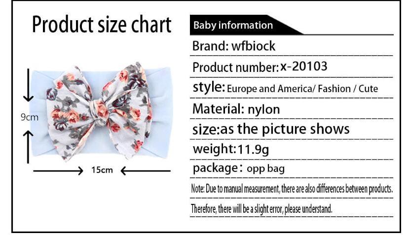 2022New style baby elastic hair band Bohemian hair accessories bow nylon hair band bandeau élastique bébé