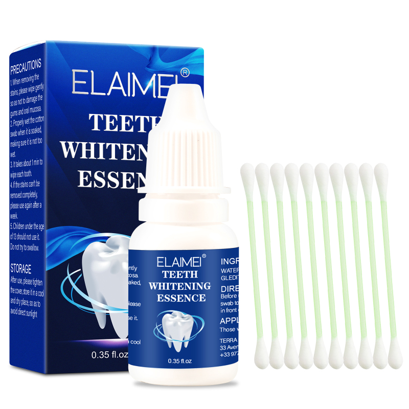 10ml Teeth Whitening Water With 10pcs Cotton Swab Oral Hygiene Cleaning Teeth Care Tooth Cleaning Whitening Water TSLM1