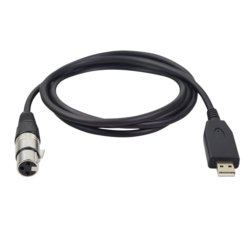 USB to XLR Female Microphone Audio Connection Cable - USB to XLR Female Recording Line 3M Black